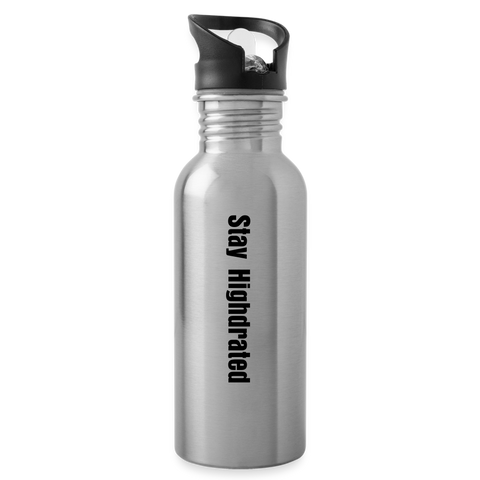 Stay Highdrated - Cannabis Edelstahl Trinkflasche - Lightsilver