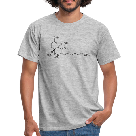 Tetrahydrocannabinol - Herren Cannabis Shirt - Grau meliert