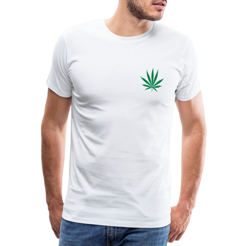 Hemp Leaf - Herren Premium T-Shirt - weiß