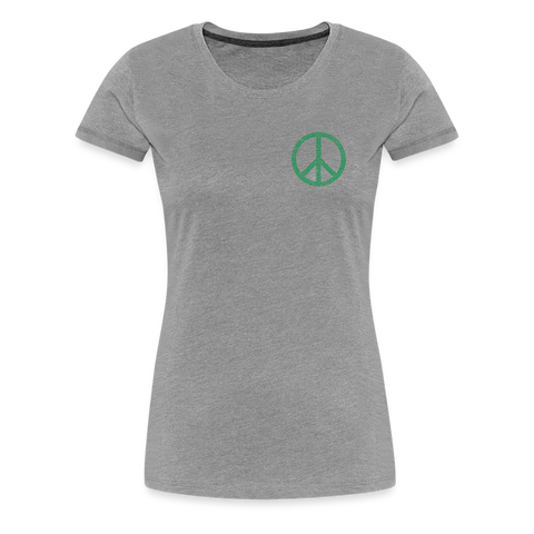 Peace - Damen Premium T-Shirt - Grau meliert
