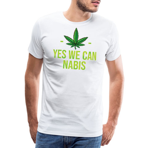 Yes We Cannabis - Herren Cannabis T-Shirt - weiß