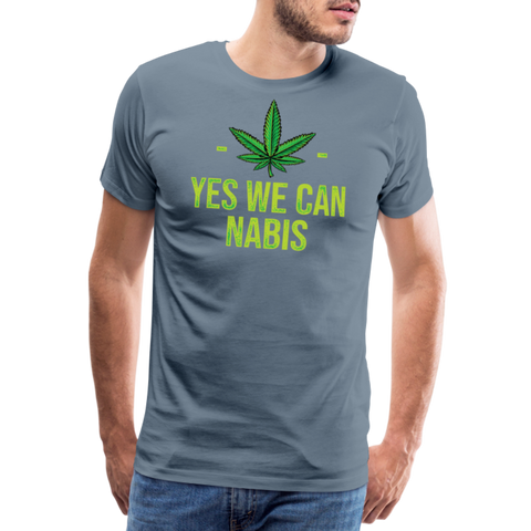 Yes We Cannabis - Herren Cannabis T-Shirt - Blaugrau