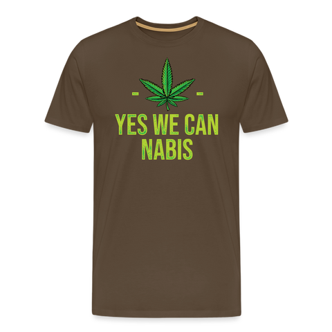 Yes We Cannabis - Herren Cannabis T-Shirt - Edelbraun