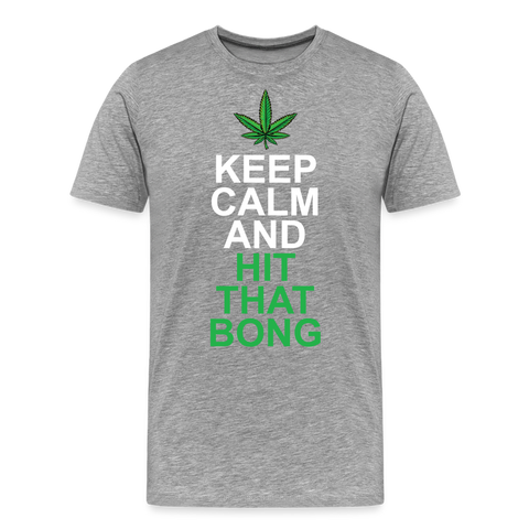 Hit The Bong - Herren Cannabis T-Shirt - Grau meliert