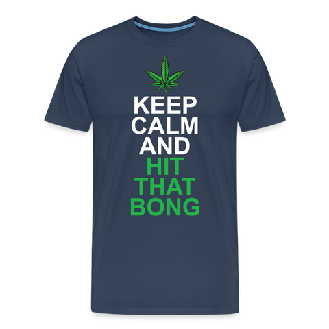 Hit The Bong - Herren Cannabis T-Shirt - Navy
