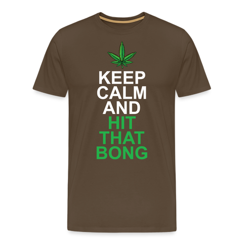 Hit The Bong - Herren Cannabis T-Shirt - Edelbraun