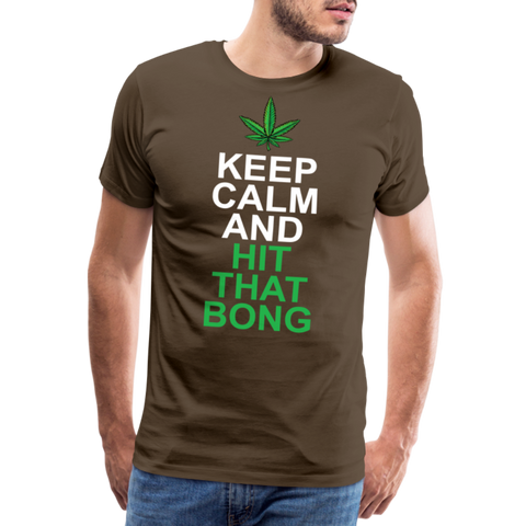 Hit The Bong - Herren Cannabis T-Shirt - Edelbraun