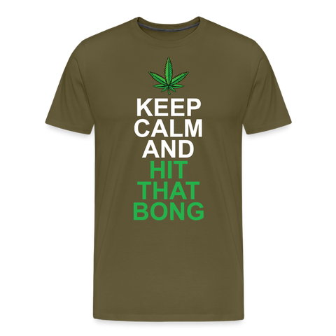 Hit The Bong - Herren Cannabis T-Shirt - Khaki