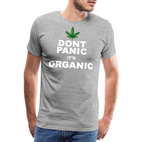 Dont Panic It's Organic - Herren Cannabis T-Shirt - Grau meliert