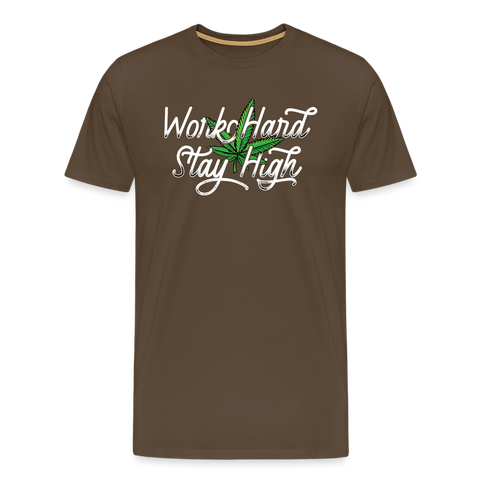 Stay High - Herren Cannabis T-Shirt - Edelbraun