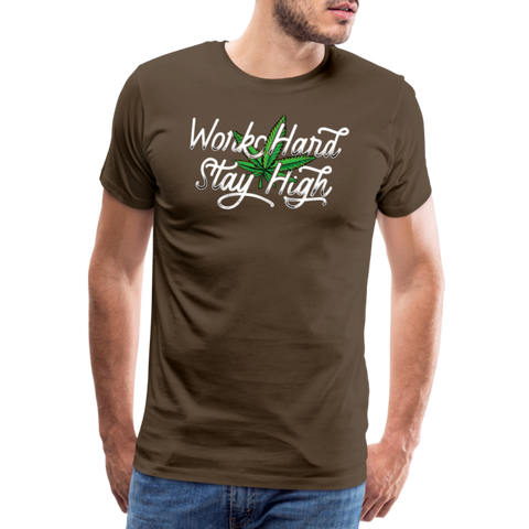 Stay High - Herren Cannabis T-Shirt - Edelbraun