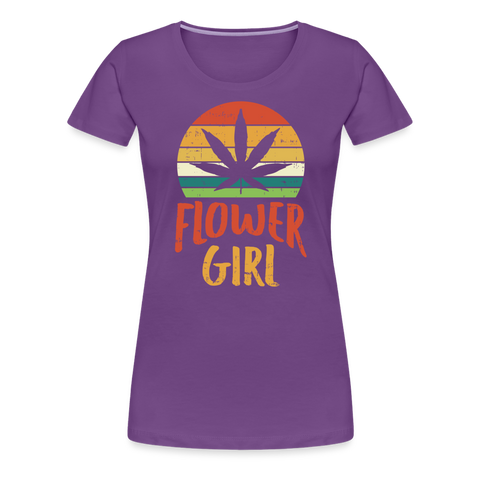 Flower Girl - Damen Cannabis T-Shirt - Lila