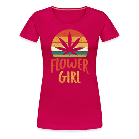 Flower Girl - Damen Cannabis T-Shirt - dunkles Pink