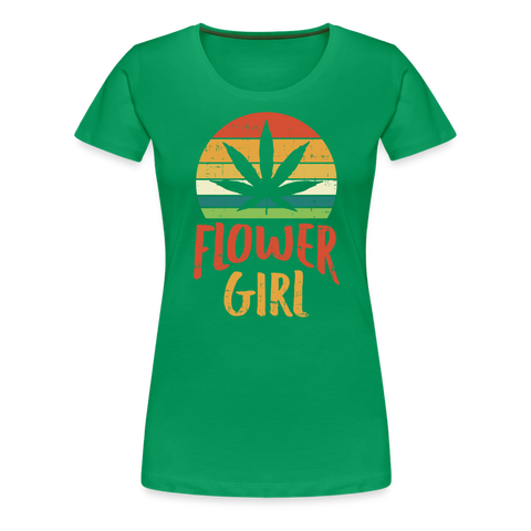 Flower Girl - Damen Cannabis T-Shirt - Kelly Green