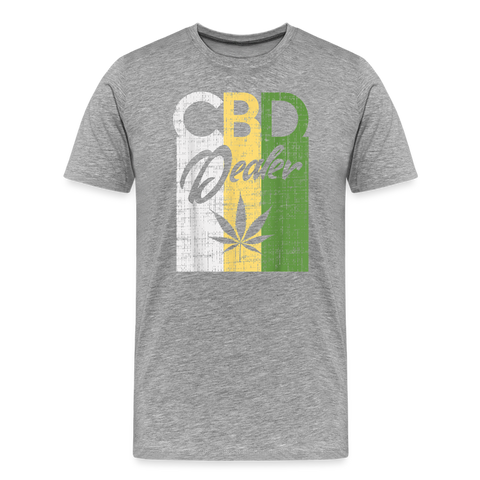 CBD Dealer - Herren Cannabis T-Shirt - Grau meliert