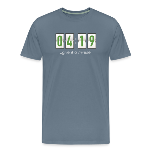 One Minute - Herren Cannabis T-Shirt - Blaugrau