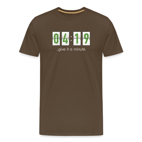 One Minute - Herren Cannabis T-Shirt - Edelbraun