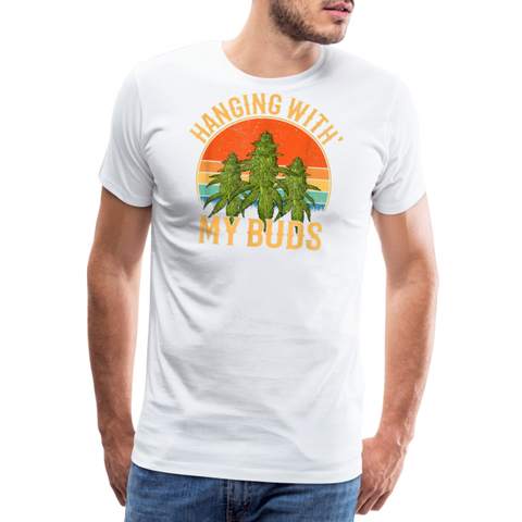 Hanging With My Buds - Herren Cannabis T-Shirt - weiß