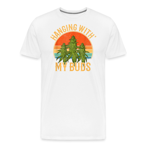 Hanging With My Buds - Herren Cannabis T-Shirt - weiß