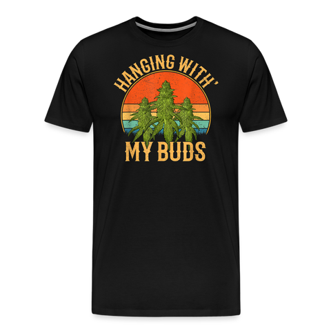 Hanging With My Buds - Herren Cannabis T-Shirt - Schwarz