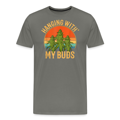 Hanging With My Buds - Herren Cannabis T-Shirt - Asphalt