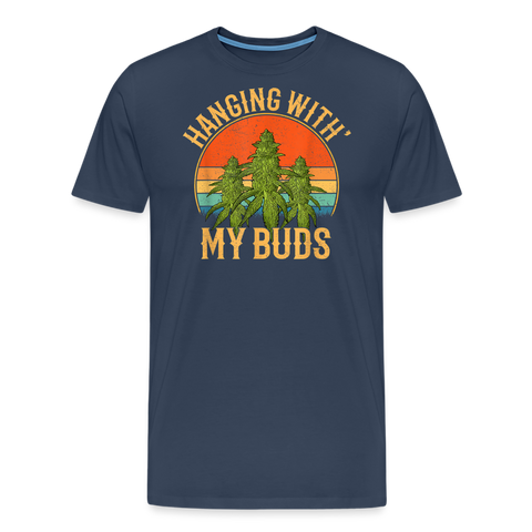 Hanging With My Buds - Herren Cannabis T-Shirt - Navy