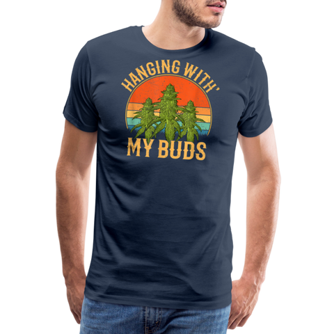 Hanging With My Buds - Herren Cannabis T-Shirt - Navy
