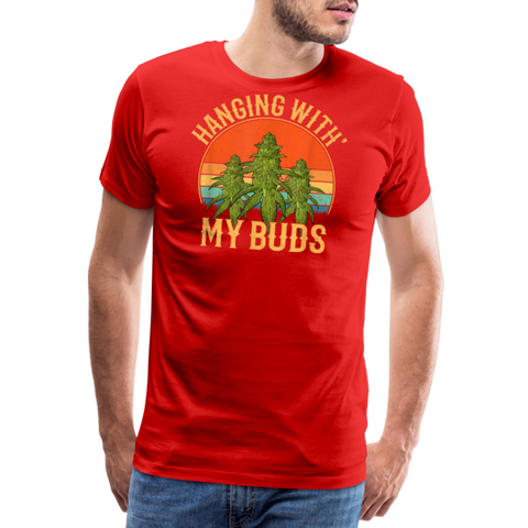 Hanging With My Buds - Herren Cannabis T-Shirt - Rot