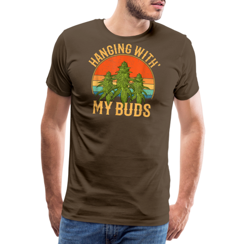 Hanging With My Buds - Herren Cannabis T-Shirt - Edelbraun