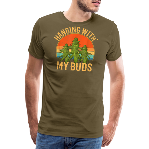 Hanging With My Buds - Herren Cannabis T-Shirt - Khaki