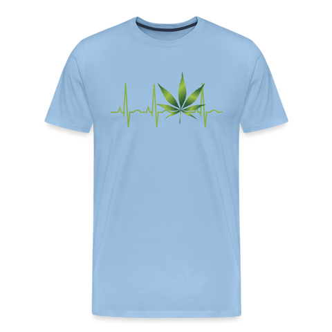 Heart Line - Herren Cannabis T-Shirt - Sky