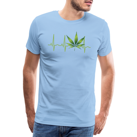 Heart Line - Herren Cannabis T-Shirt - Sky