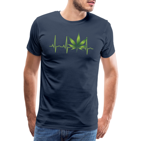 Heart Line - Herren Cannabis T-Shirt - Navy