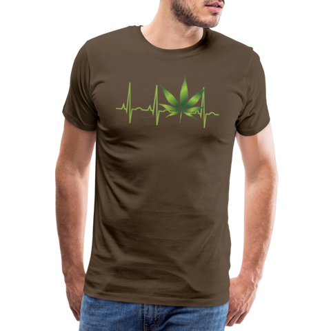 Heart Line - Herren Cannabis T-Shirt - Edelbraun