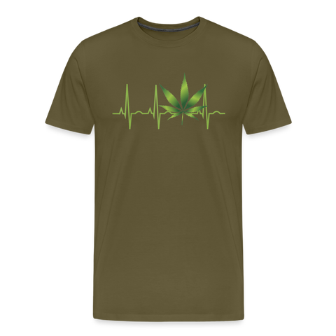 Heart Line - Herren Cannabis T-Shirt - Khaki