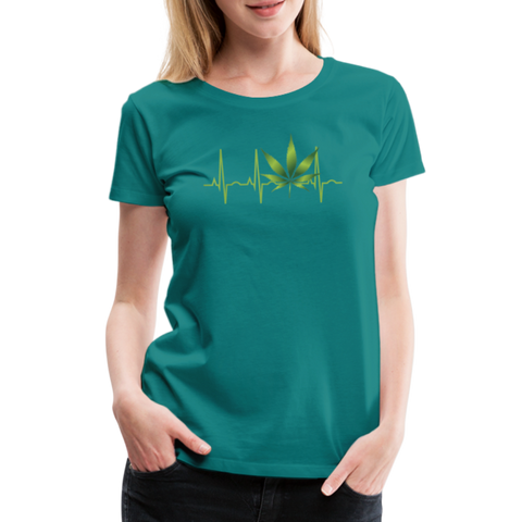 Heart Line - Damen Cannabis T-Shirt - Divablau