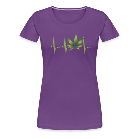 Heart Line - Damen Cannabis T-Shirt - Lila