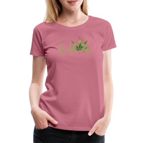 Heart Line - Damen Cannabis T-Shirt - Malve