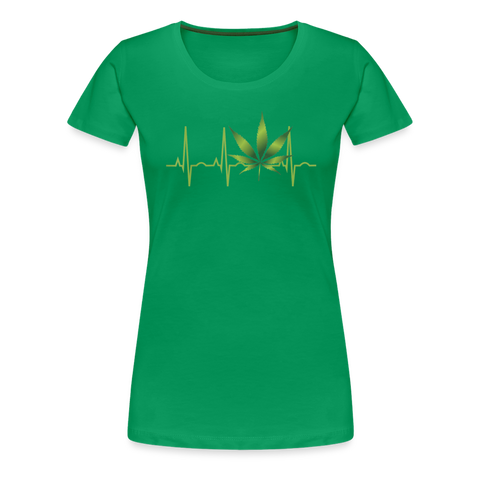 Heart Line - Damen Cannabis T-Shirt - Kelly Green