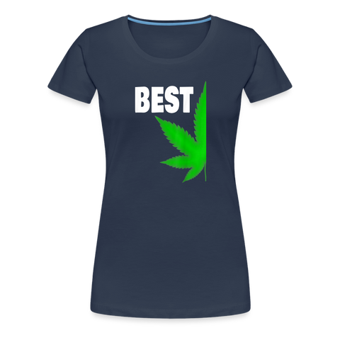Best-Buds - Damen Cannabis Partner-Shirt - Navy