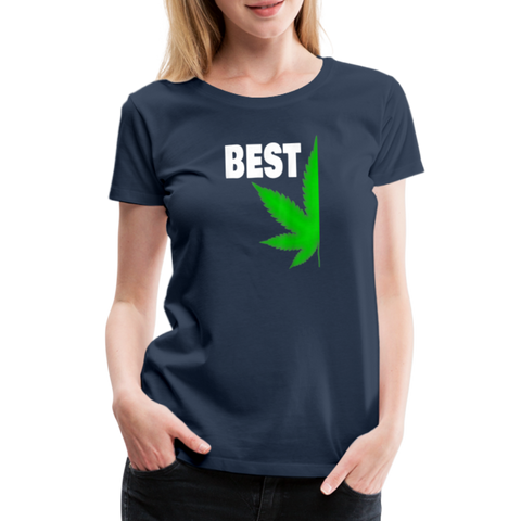 Best-Buds - Damen Cannabis Partner-Shirt - Navy
