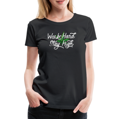 Stay High - Damen Cannabis T-Shirt - Schwarz