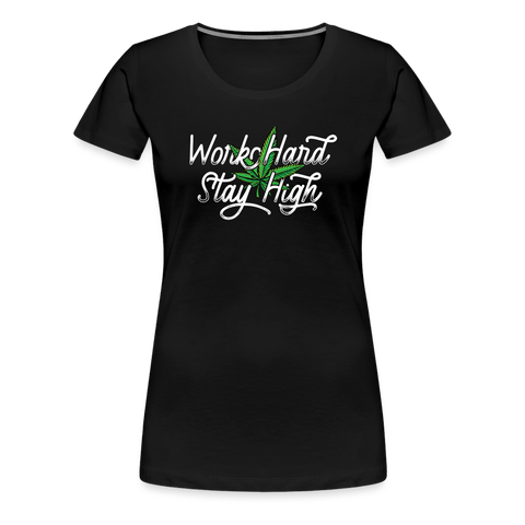 Stay High - Damen Cannabis T-Shirt - Schwarz