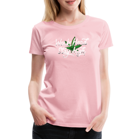 Stay High - Damen Cannabis T-Shirt - Hellrosa