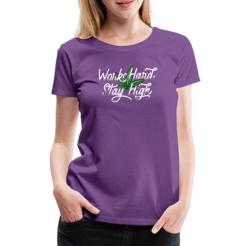 Stay High - Damen Cannabis T-Shirt - Lila