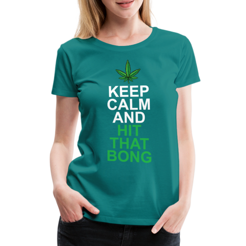Hit The Bong - Damen Cannabis T-Shirt - Divablau
