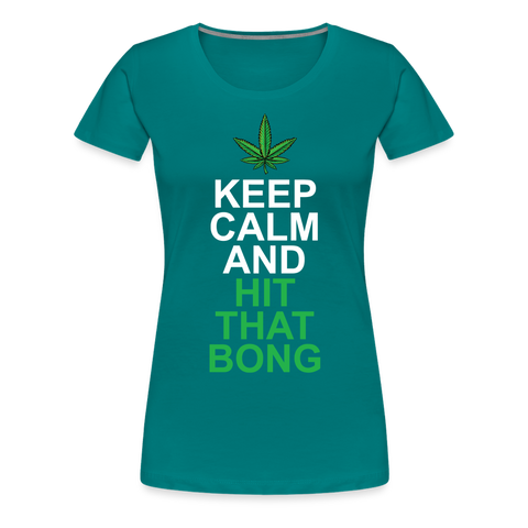 Hit The Bong - Damen Cannabis T-Shirt - Divablau