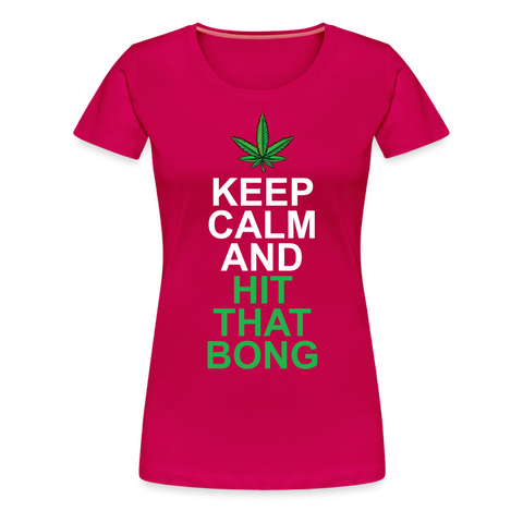 Hit The Bong - Damen Cannabis T-Shirt - dunkles Pink