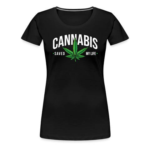 Cannabis Saved - Damen Weed T-Shirt - Schwarz