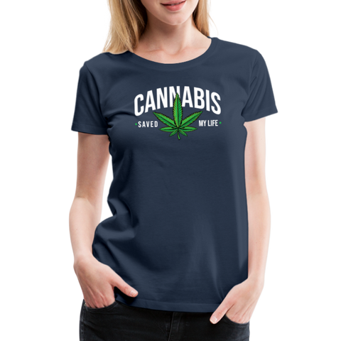 Cannabis Saved - Damen Weed T-Shirt - Navy